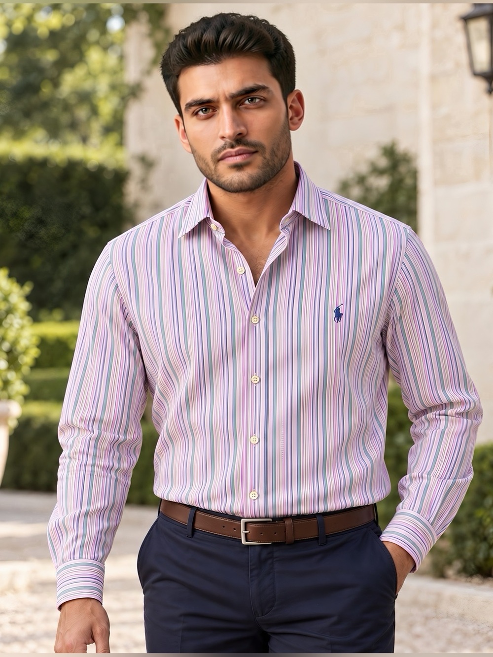 Polo Ralph Lauren Easy Care Dress Shirt Pink Stripe NWT 15 34/35